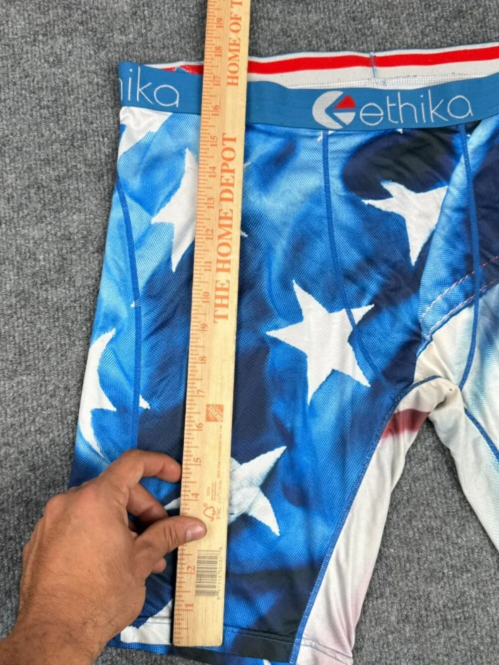 Ethika USA Flag swimming bottom no size tag check measurement fit XL/2XL